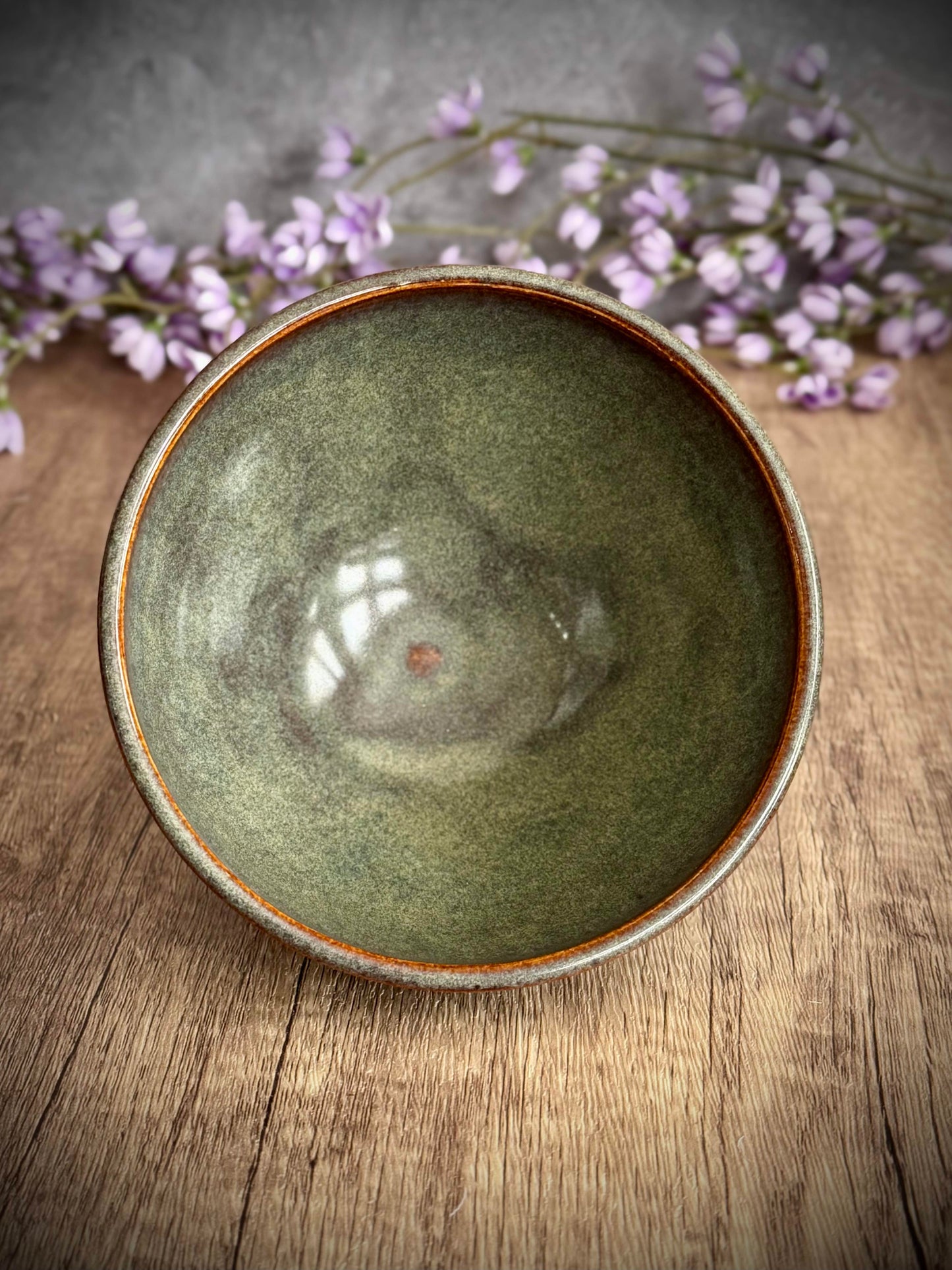 Carved Textured Bowl – Earthy Green Glaze