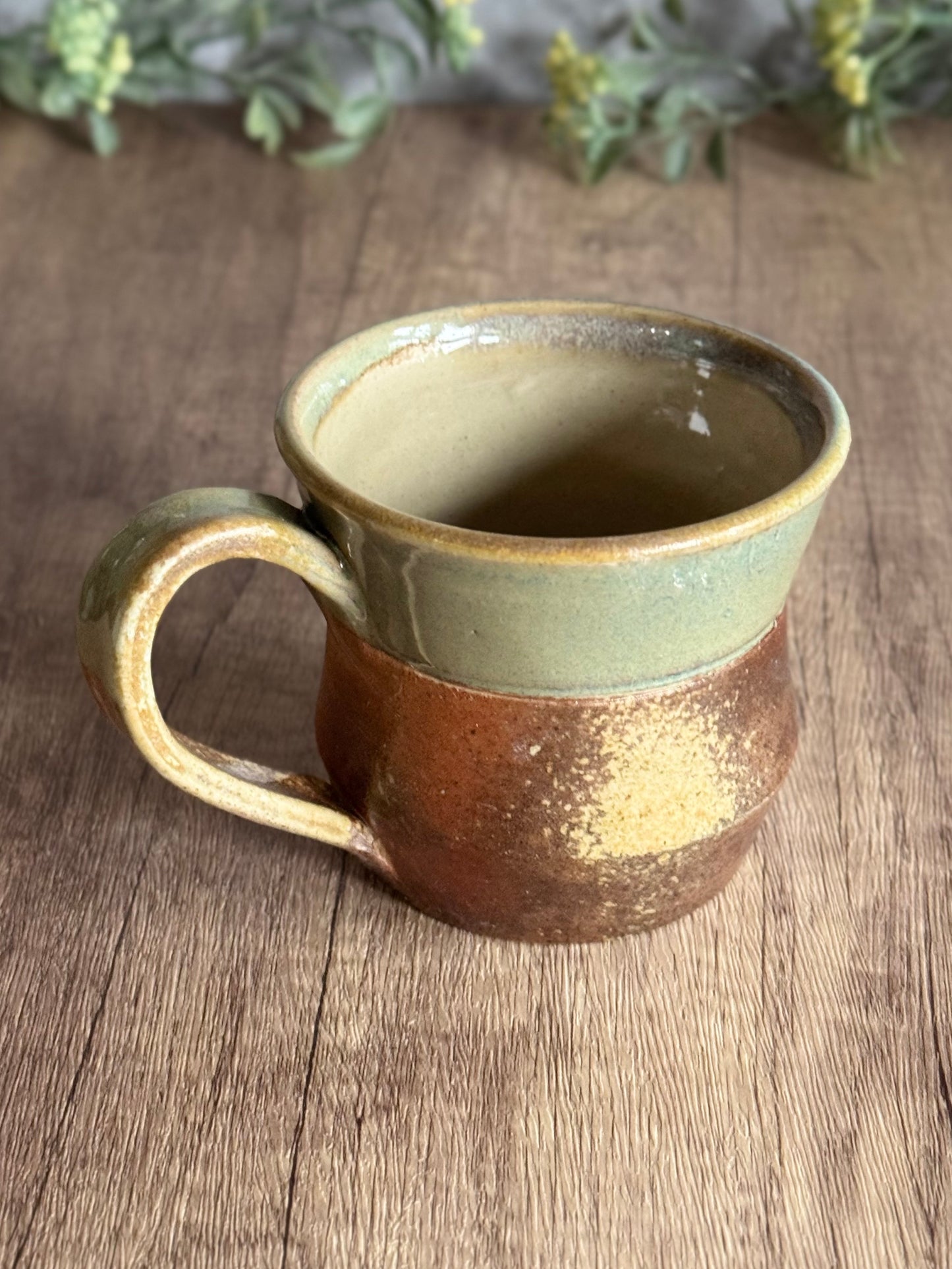 Wood Fire Mug 11 – Moss, Flame & Sky