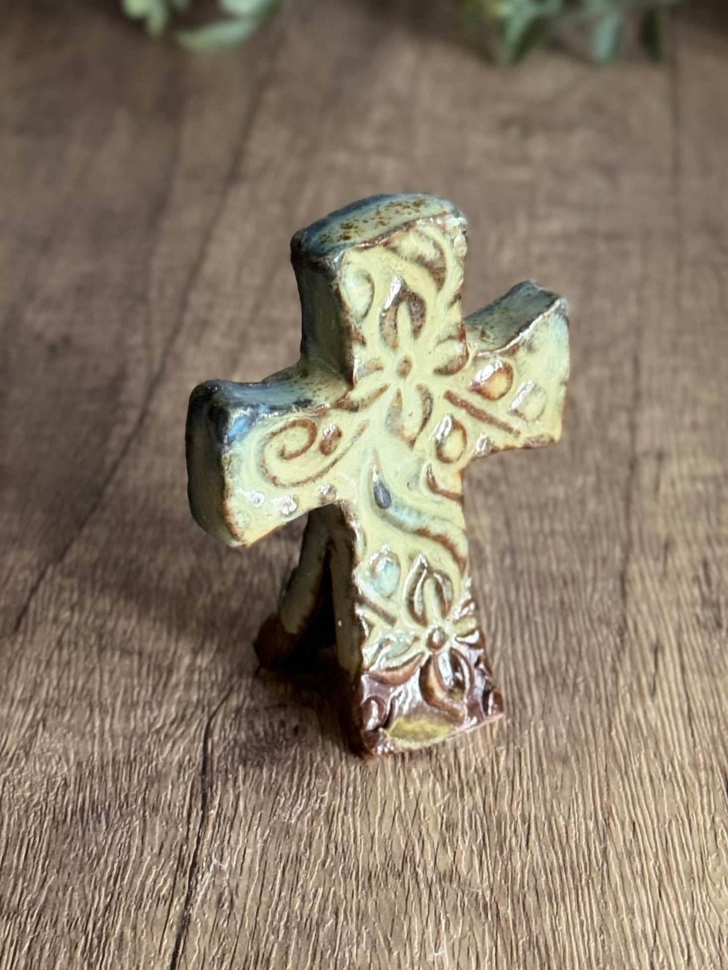 Grace in Bloom – Handcrafted Cross