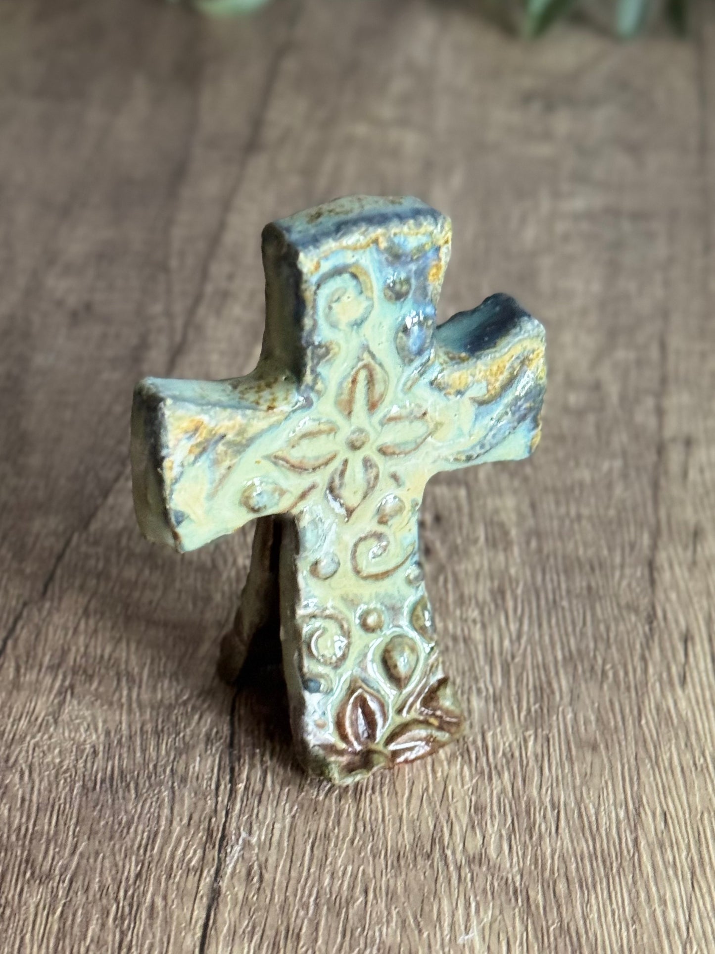 Grace in Bloom – Handcrafted Cross