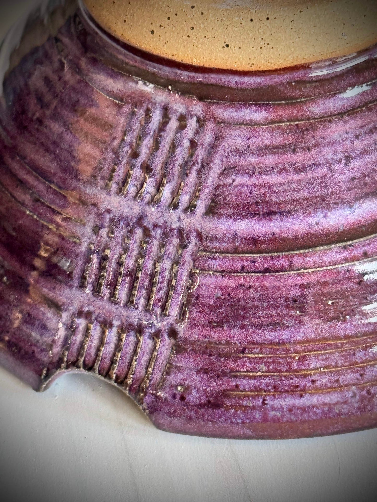 Ramen Bowl - Purple Carved