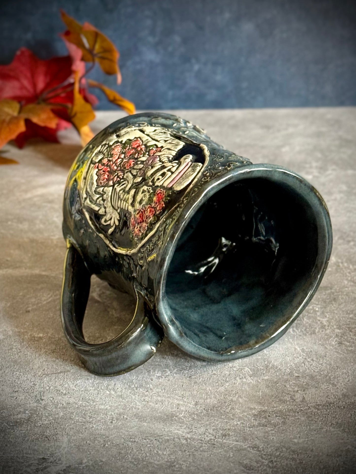 Day of the Dead Skeleton Couple Mug – Midnight Glaze (#2)