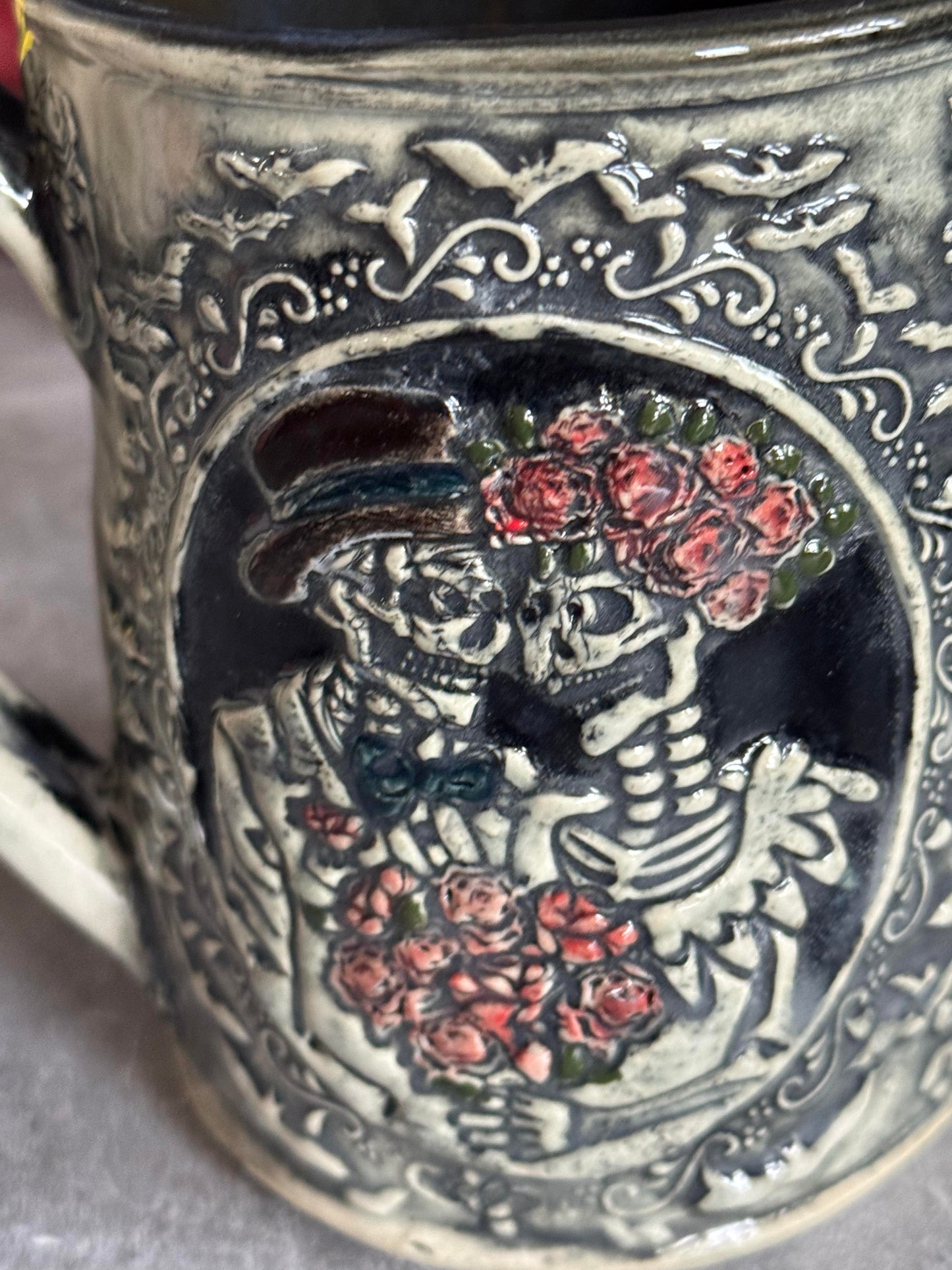 Day of the Dead Skeleton Couple Mug –Antique Finish