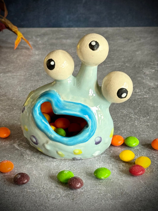 Monster Candy Shaker – Blue Polka Dot