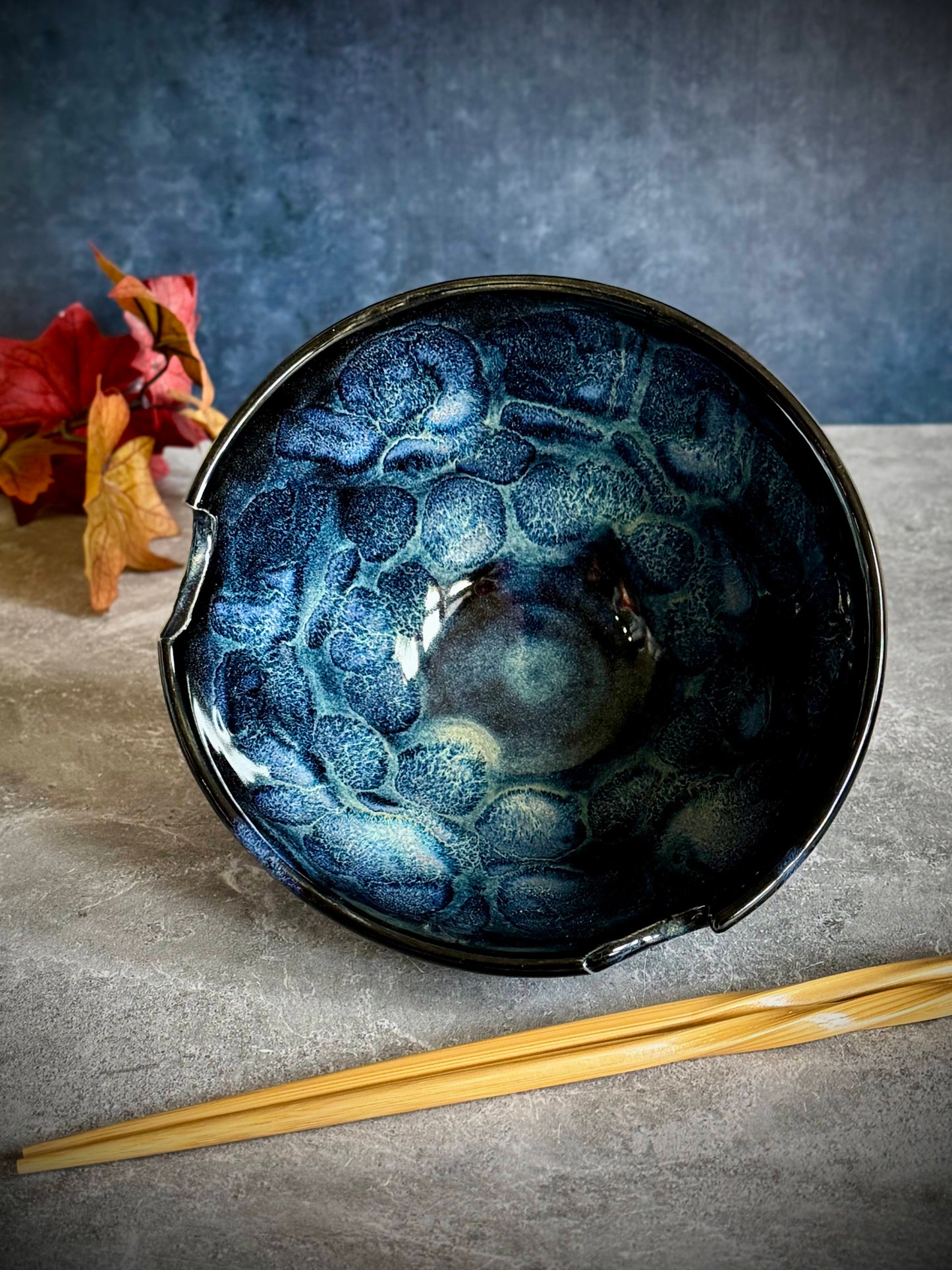 Blue and Black Ramen Bowl
