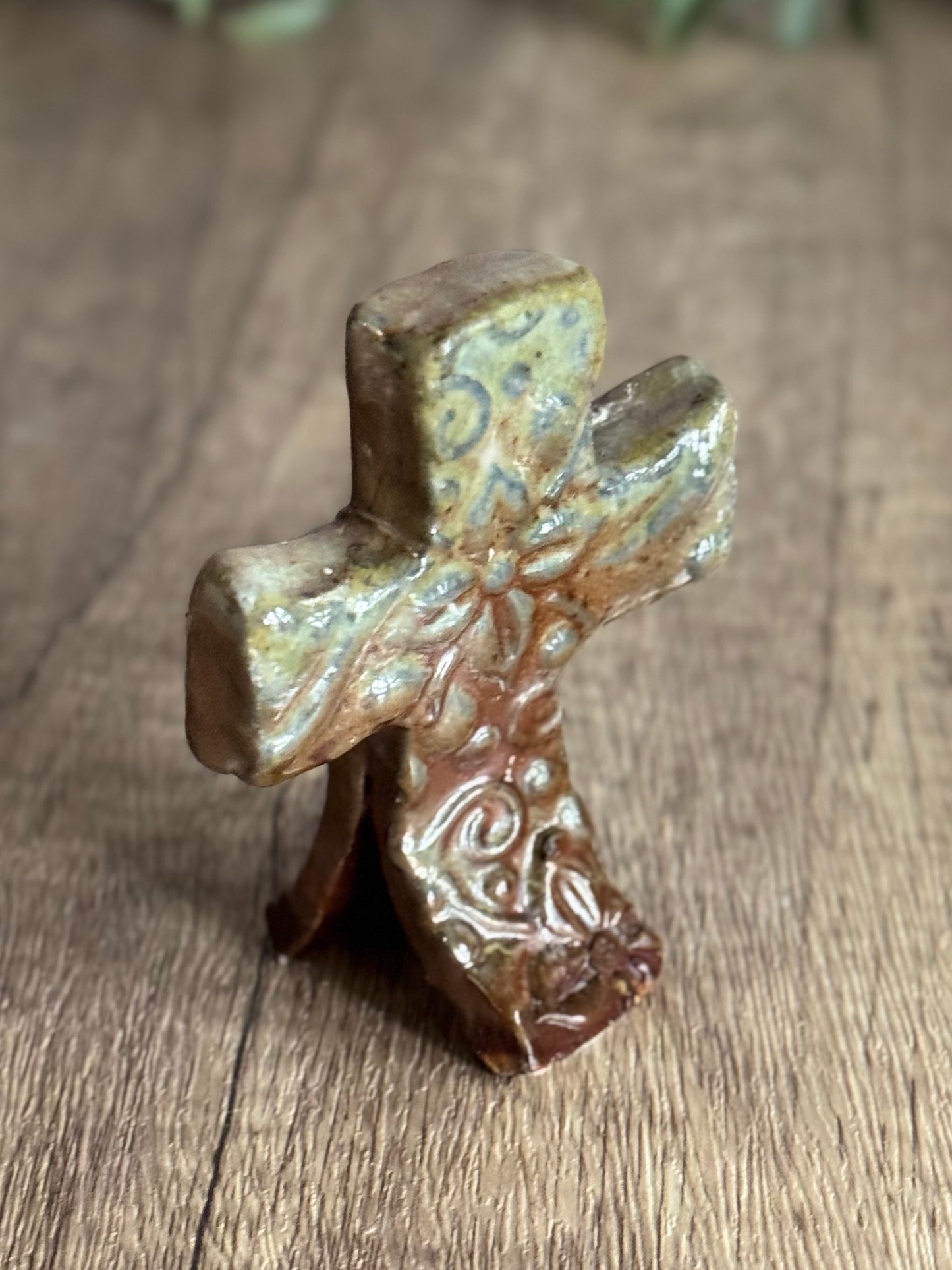 Faith and Flame - Ceramic Cross