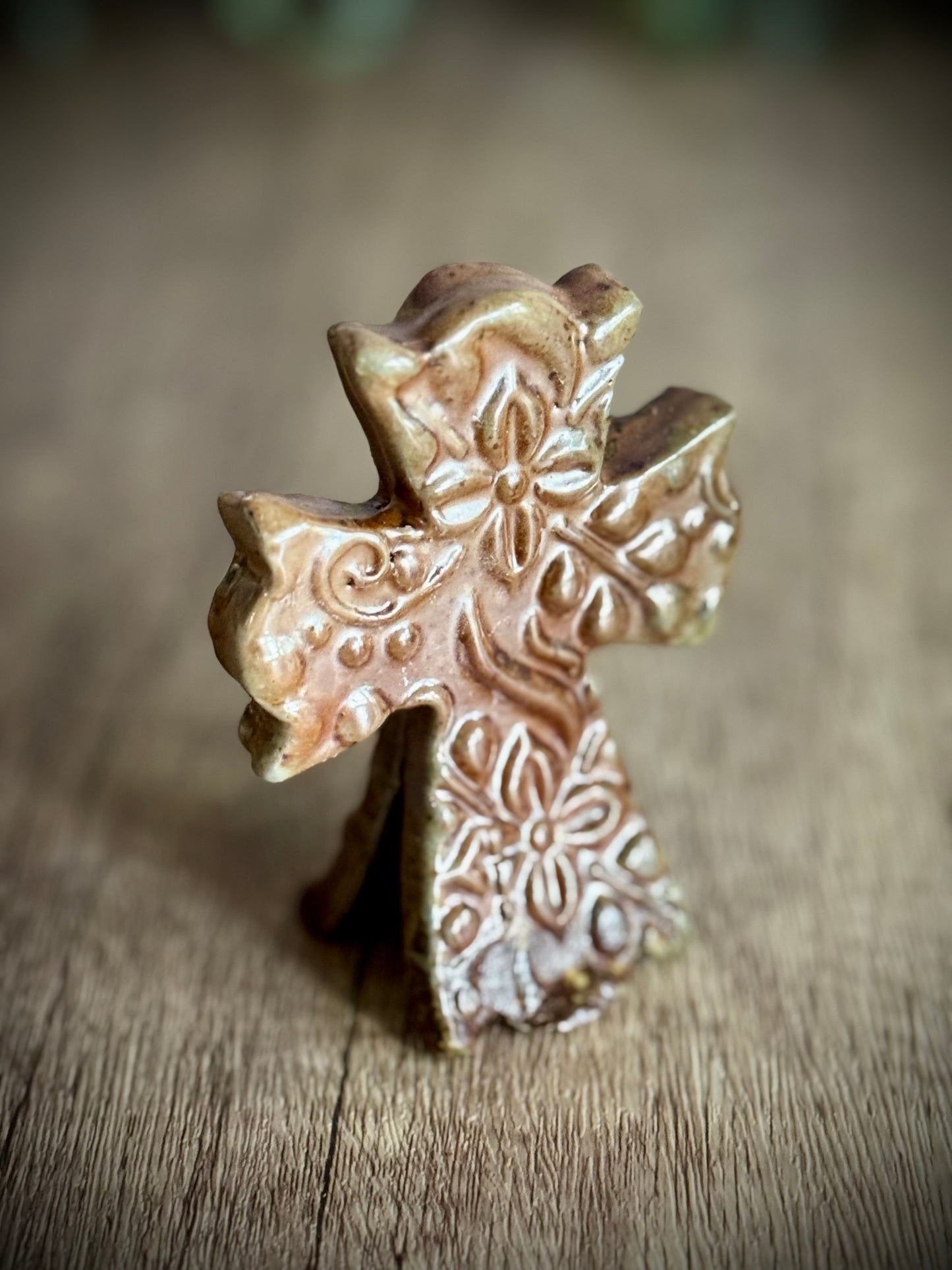 Fired with Faith – Textured Ceramic Cross