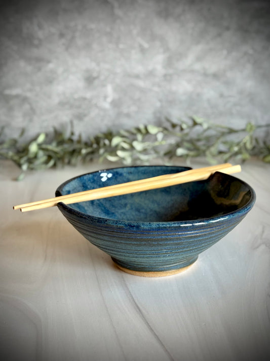 Ramen Bowl - blue Matte finish Outside