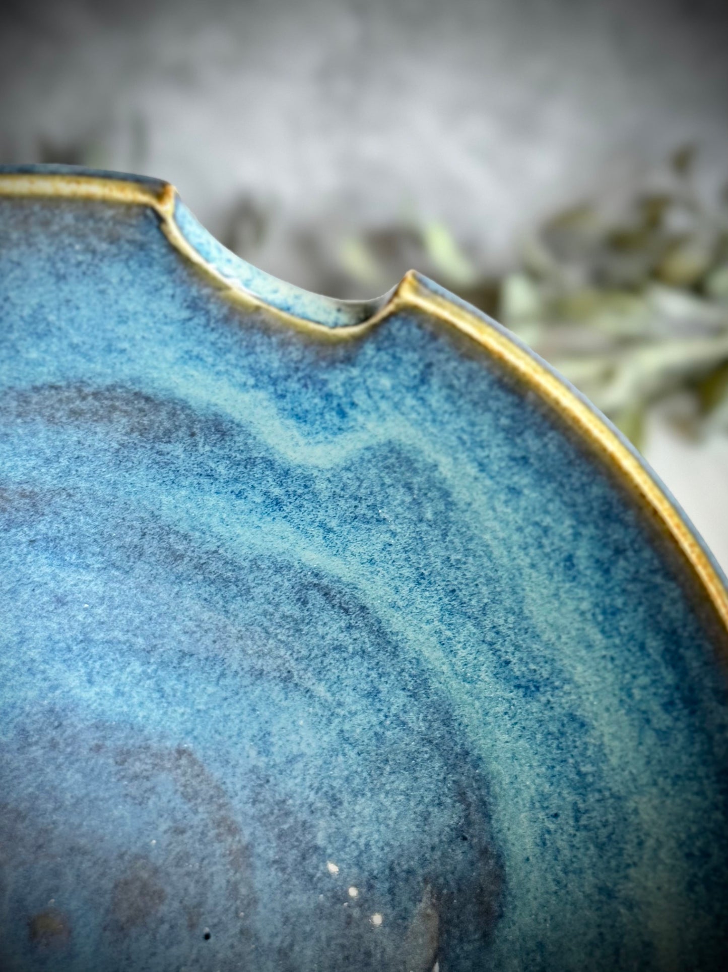 Ramen Bowl - Light Blue Carved