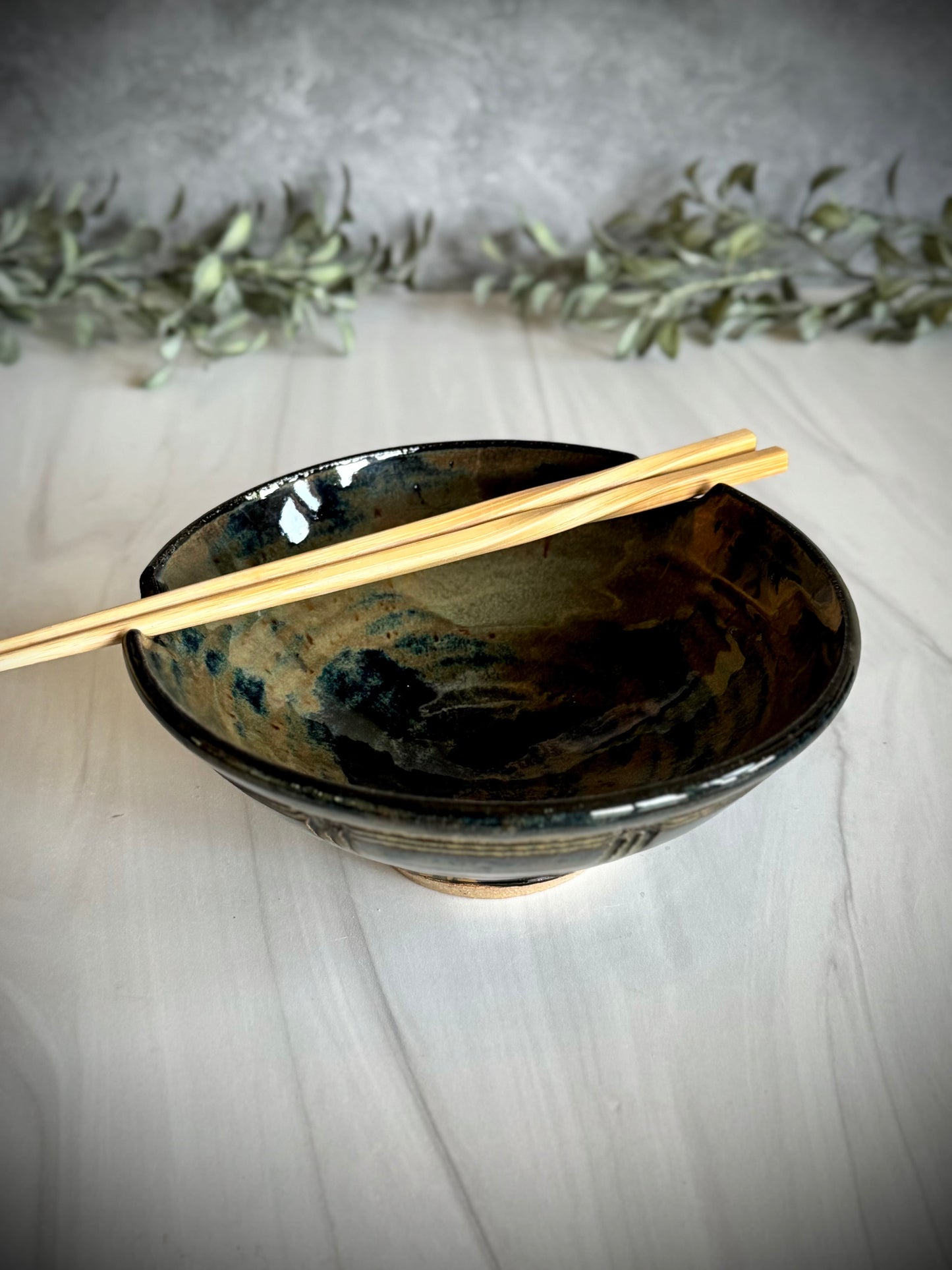 Ramen Bowl - Tortoise Shell Hand Carved