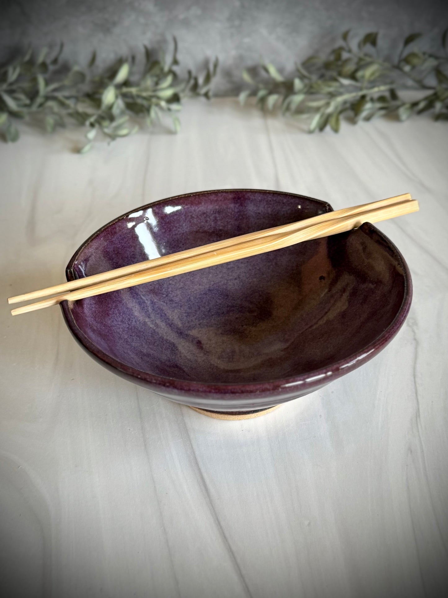 Ramen Bowl - Purple Carved