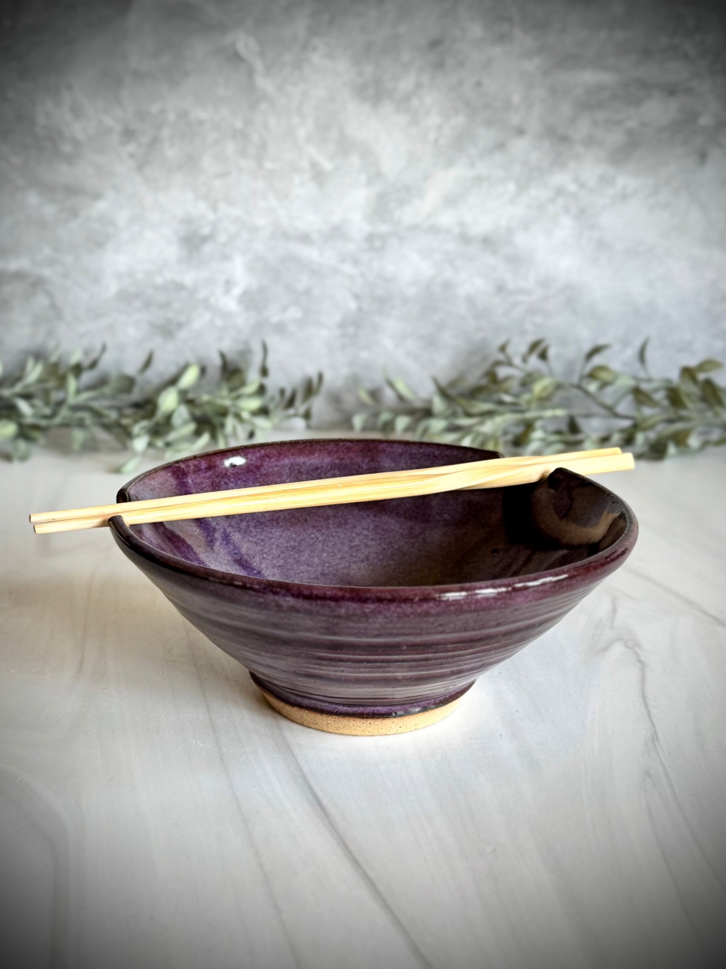 Ramen Bowl - Purple Carved