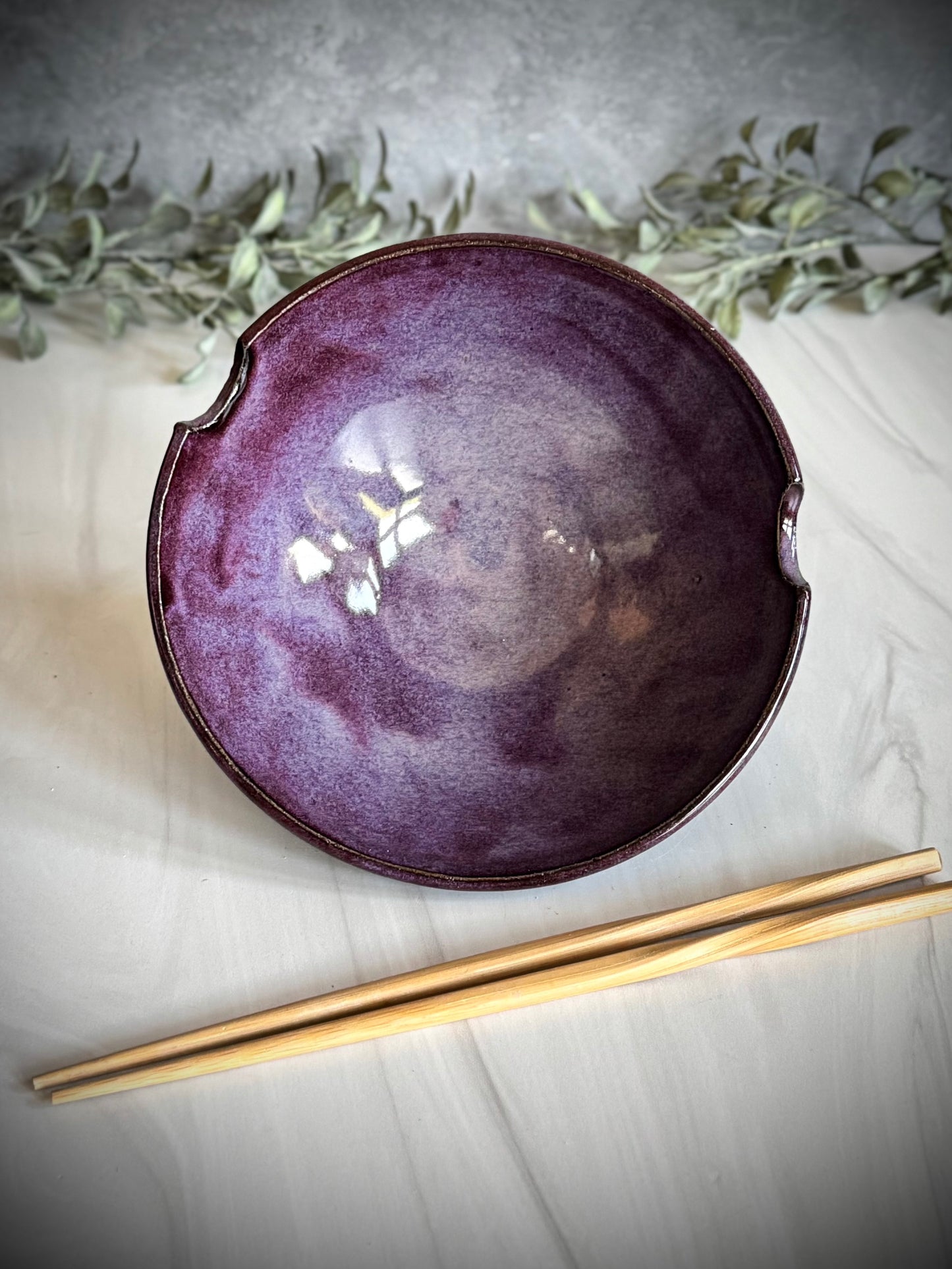 Ramen Bowl - Purple Carved