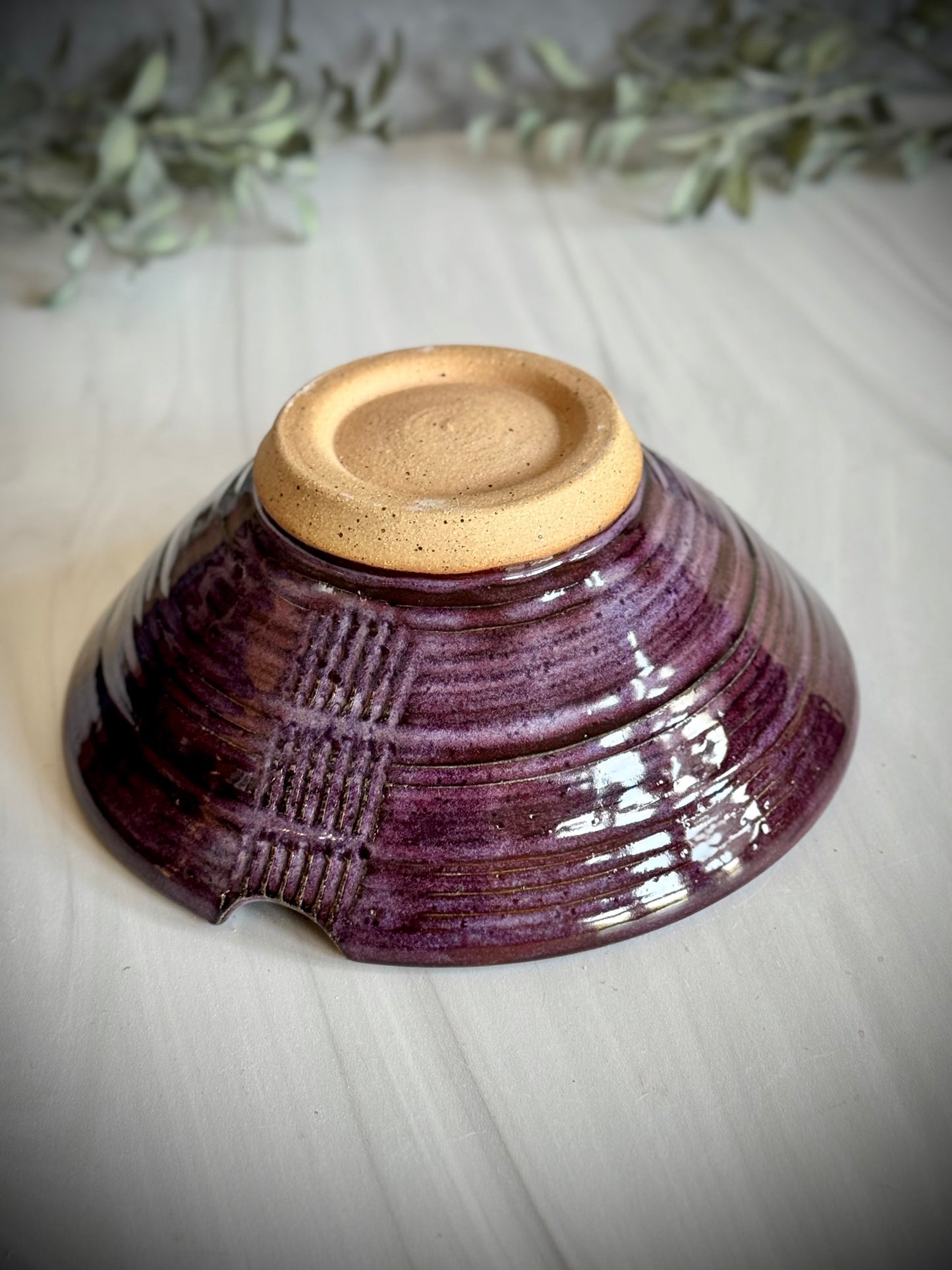 Ramen Bowl - Purple Carved