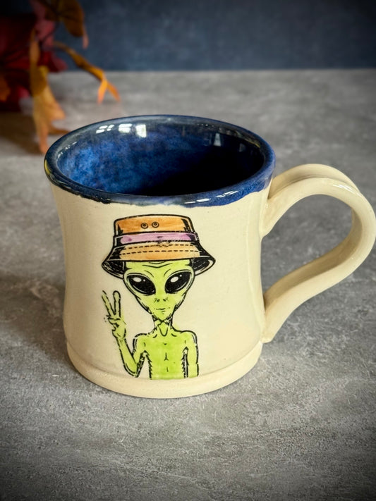 Peace, Love & Aliens Mug