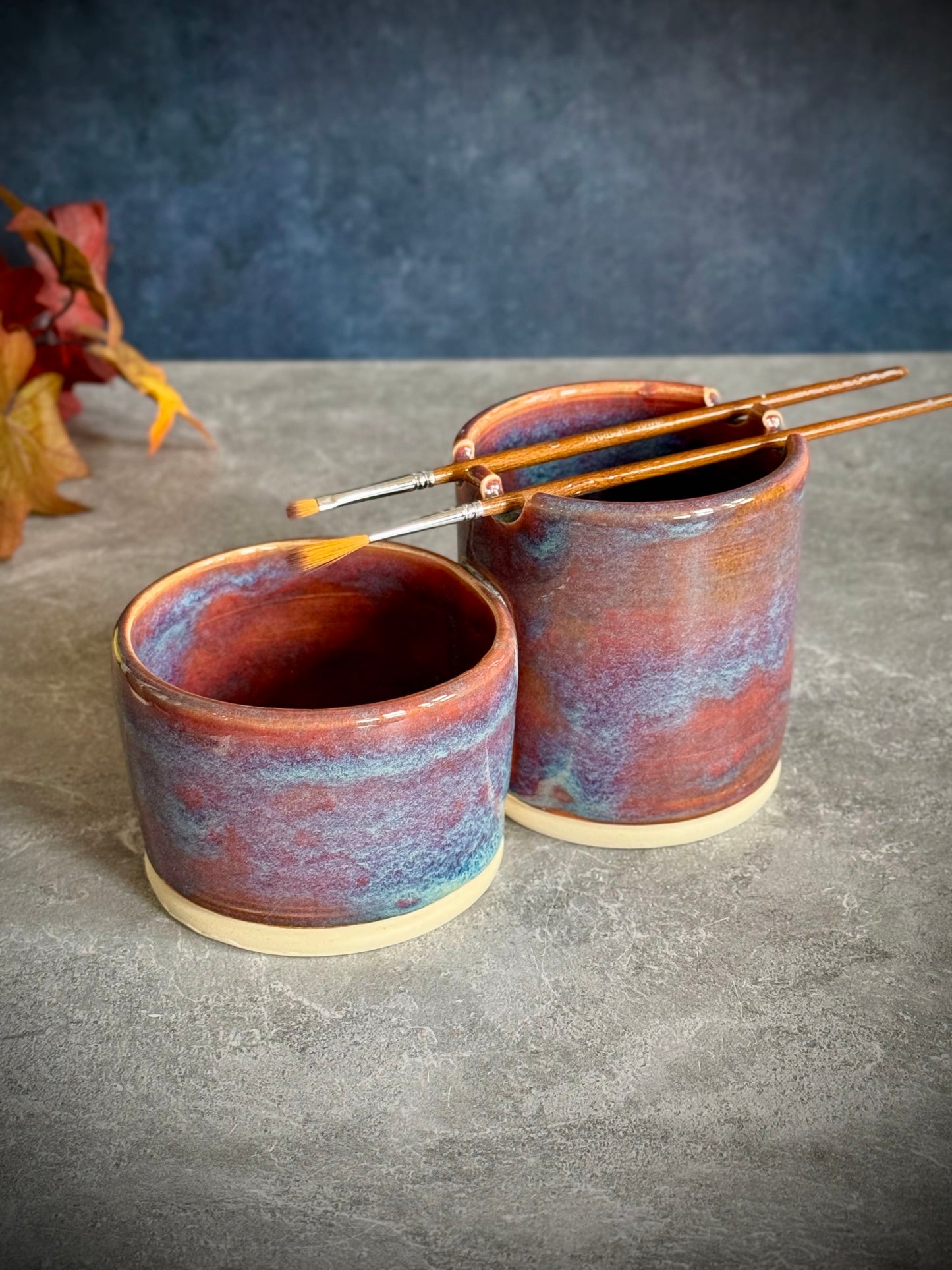 Dual Paint Cup – Blue & Pink Glaze