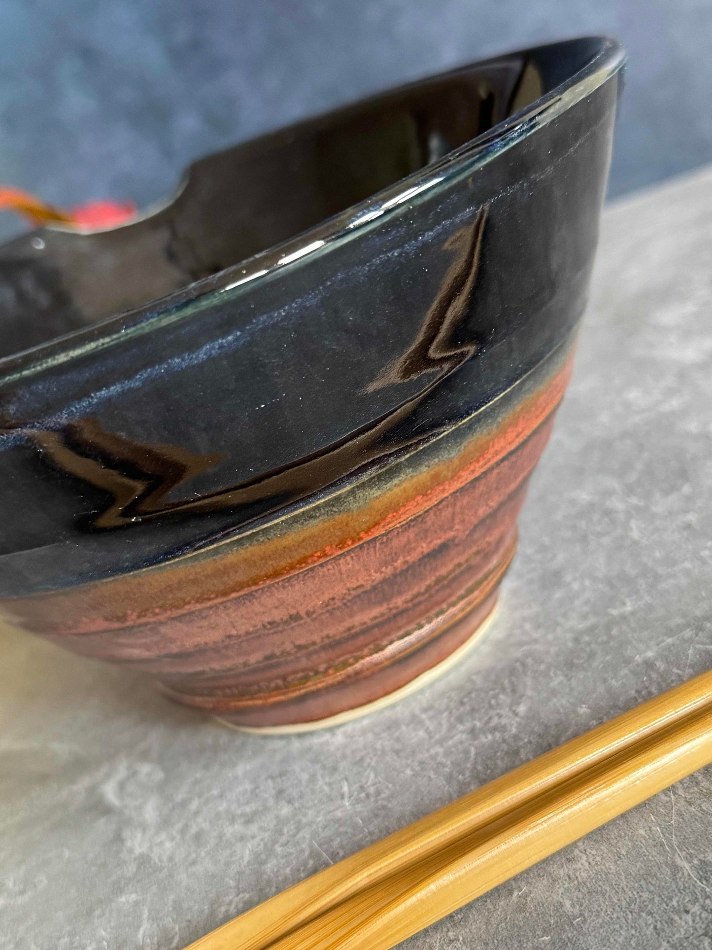 Black and Copper Ramen Bowl