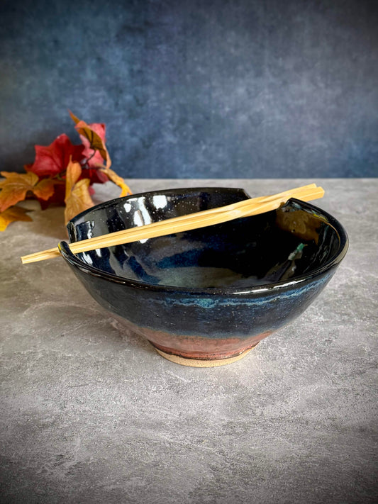 Blue and Copper Ramen Bowl