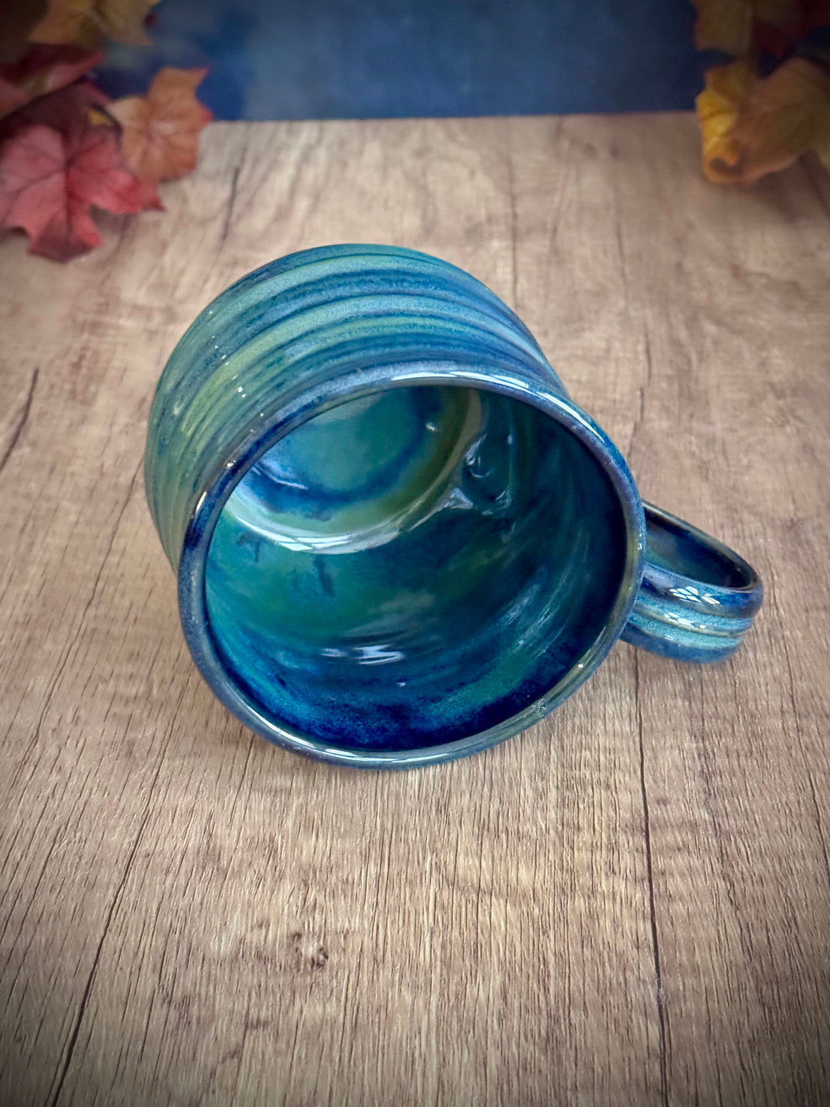 Mug - Deep Blue Ridged