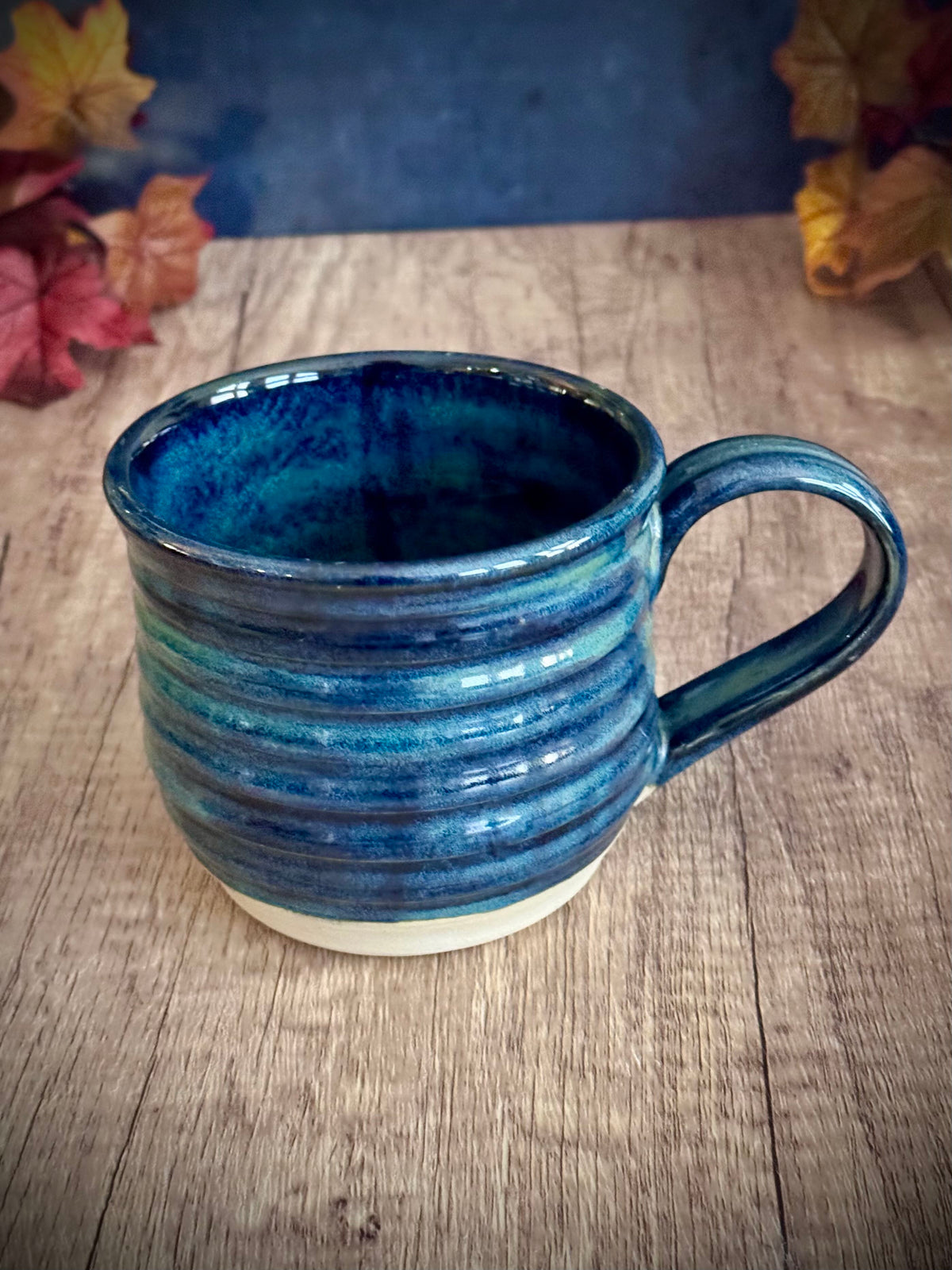 Mug - Deep Blue Ridged