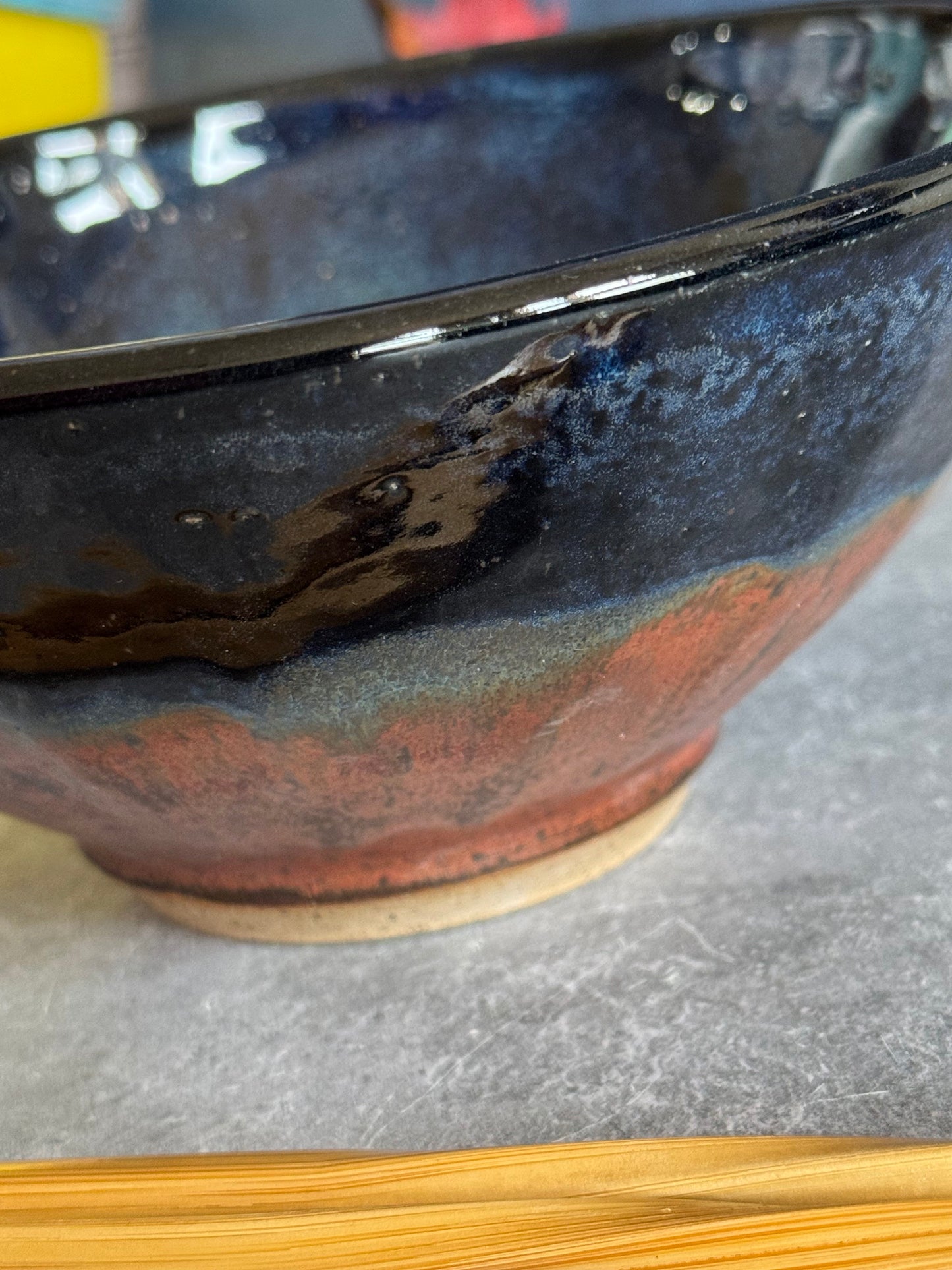Blue and Copper Ramen Bowl