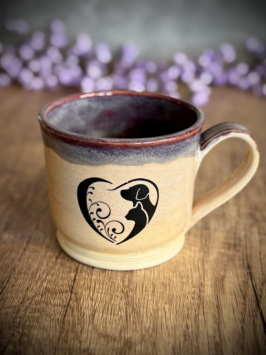 Dog and Cat Heart Mug