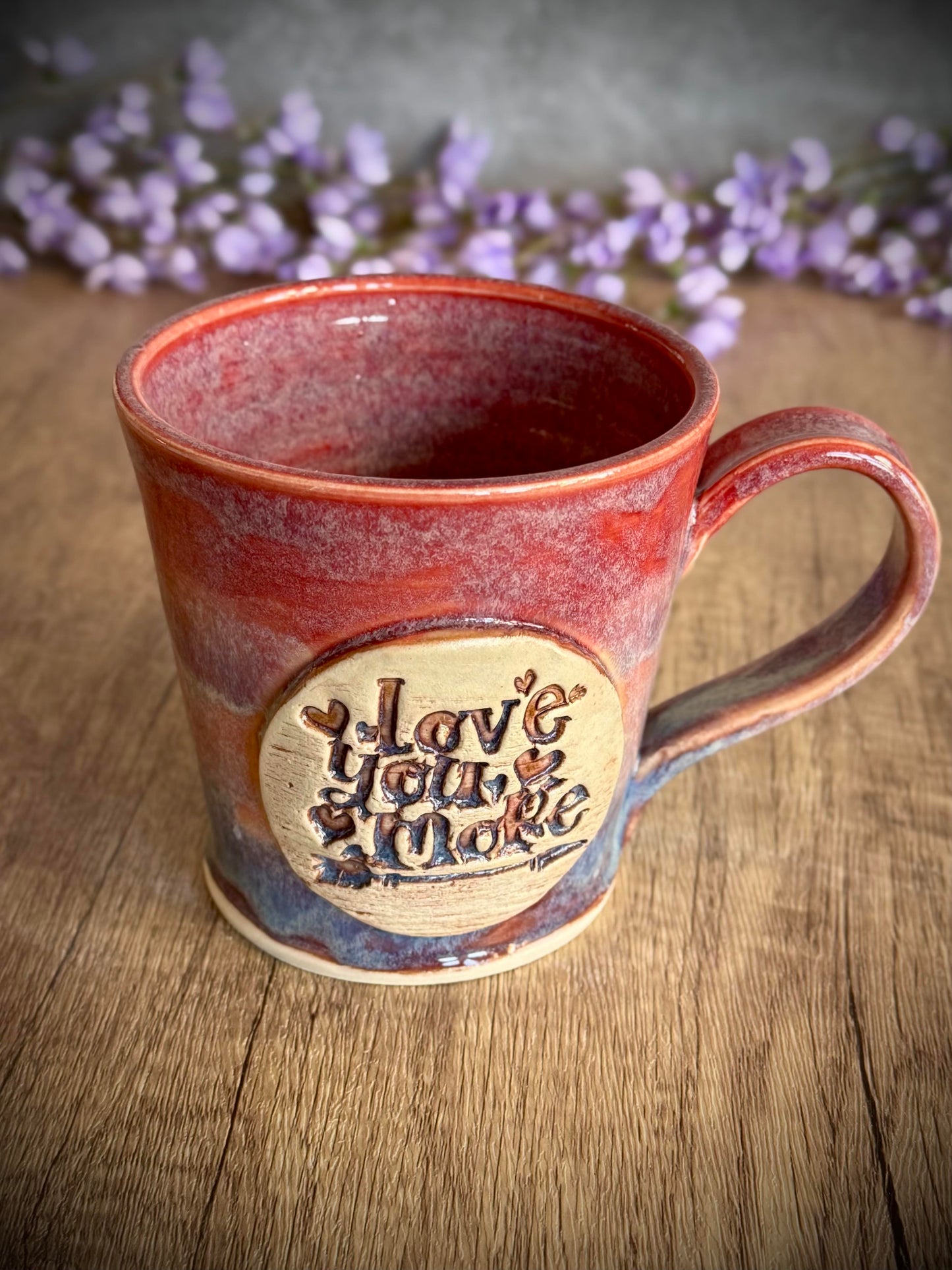 Love You More Mug -Pink and purple