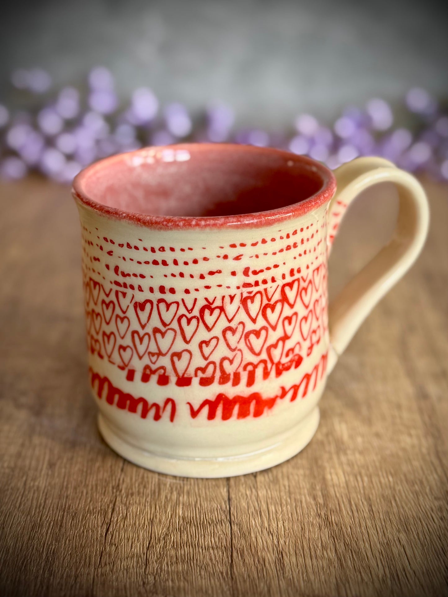 Red Heart Pattern Mug