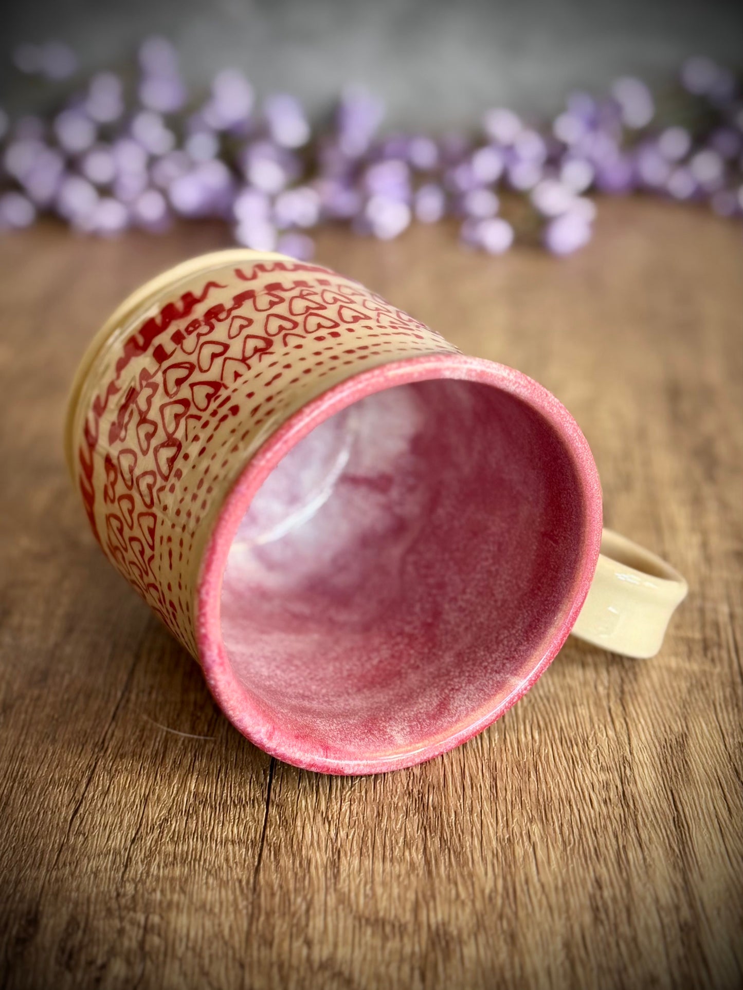 Red Heart Pattern Mug