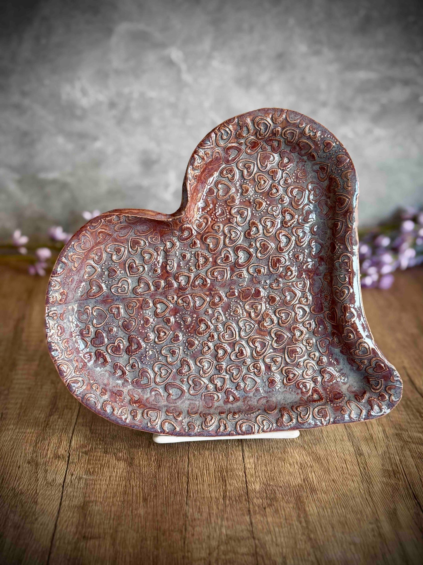 Purple Heart-Shaped Plate