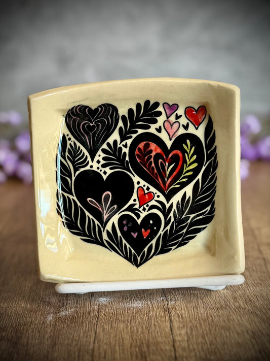 Square Heart Design Plate