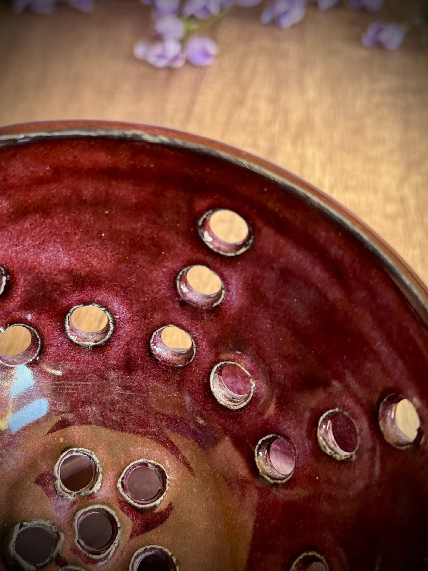 Small Berry Bowl with Matching Plate – Deep Plum