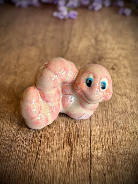 Adorable 3-Inch Worm Figurine – Light Pink