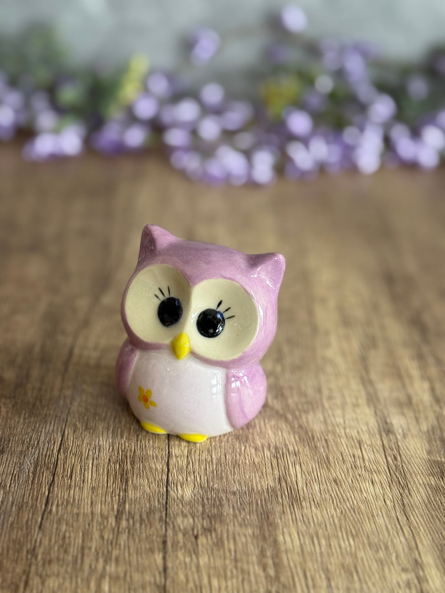 Purple Owl with Flower