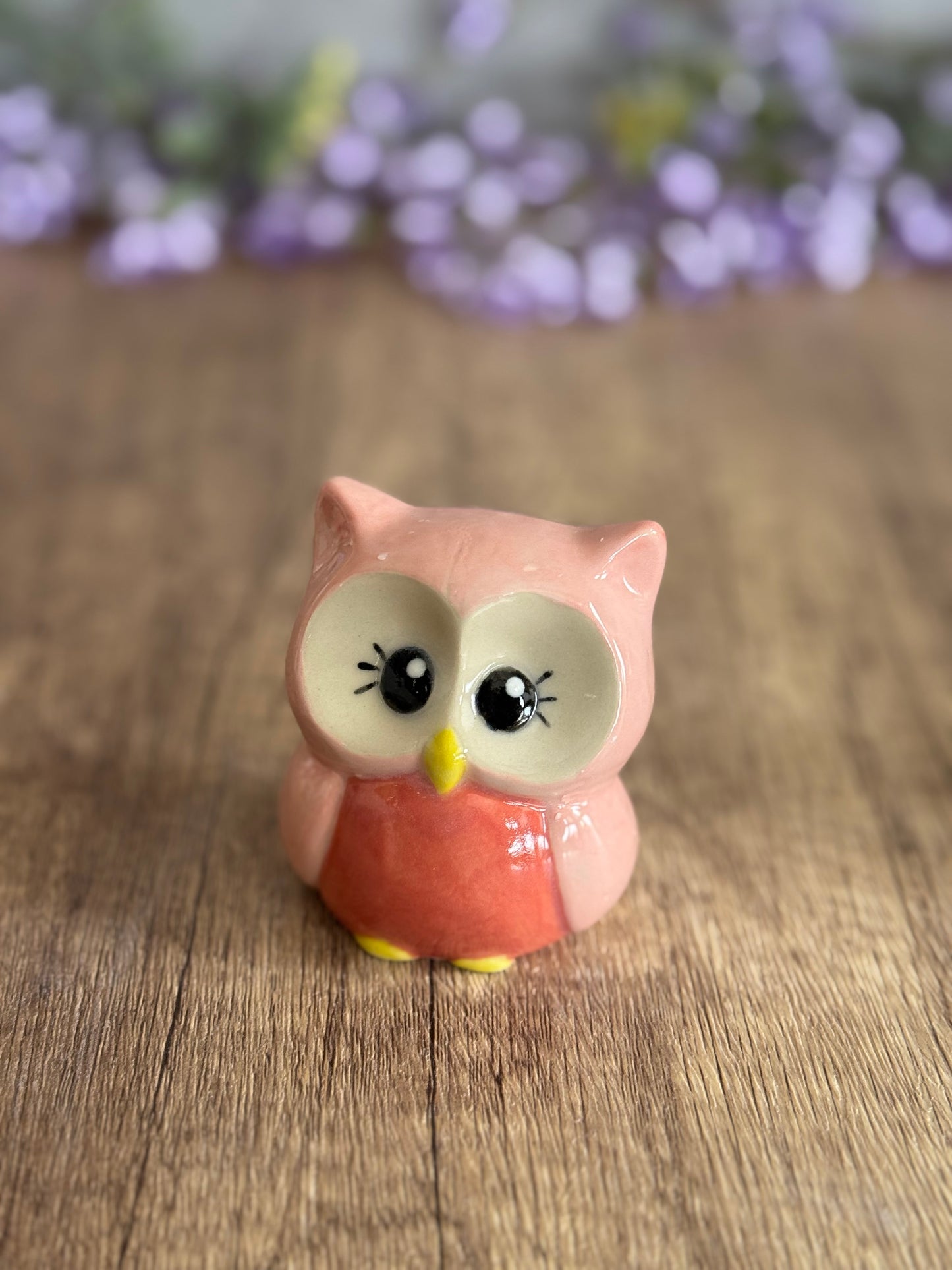 Pink Owl Figurine